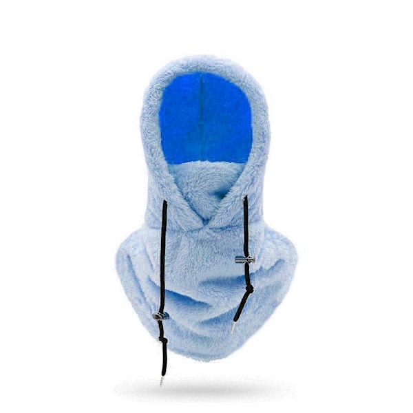 Vintersykling varm maske skihette arctic fleece hette vindtett kald havblått