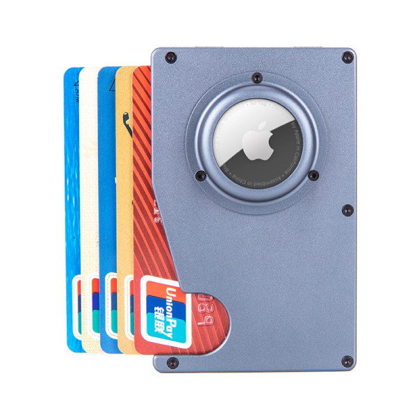 airtag plånbok wallet korthållare kort RFID grå