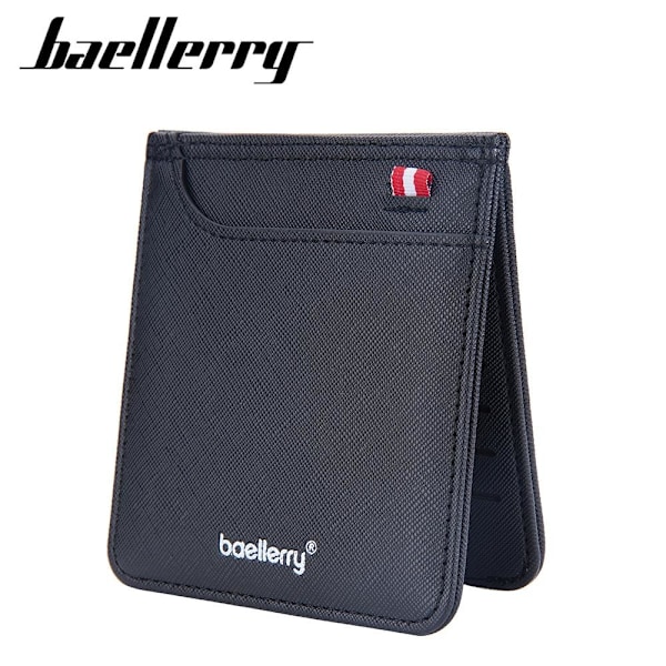 Baellerry Minimalistisk Crosshatch-korthållare för män med flera svart