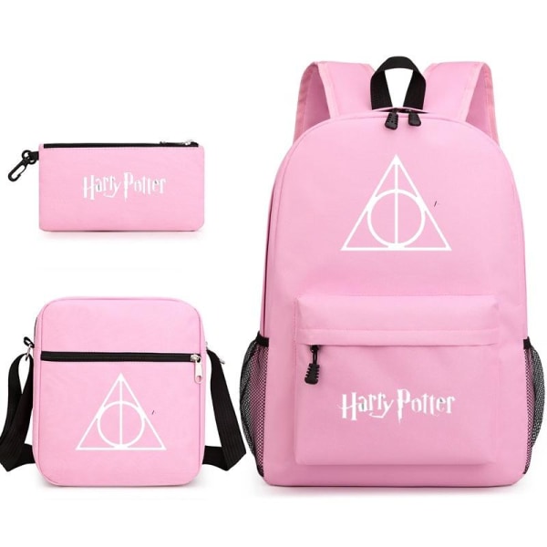 harry potter ryggsäck pennskrin axelväska pack (3st) rosa 2