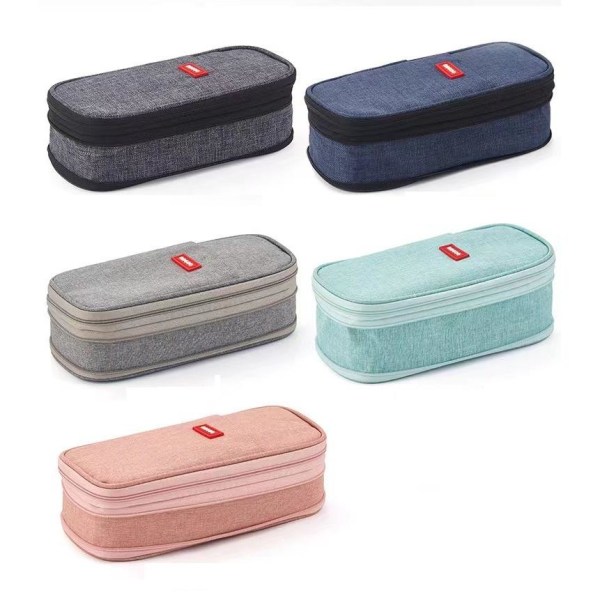 Pennfodral Barn Pennväska Pencil Case Stor Kapacite Fyrkantig Pe Mörkgrå
