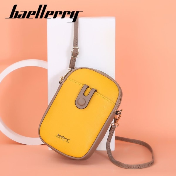 mobilväska axelrem plånbok för mobil iphone gul