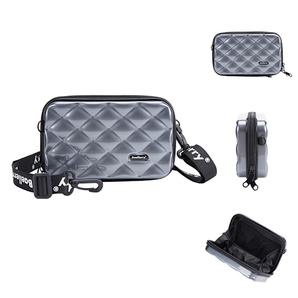 Baellerry PC Hard Shell Travel Makeup Bag - Mini Multifunktionel järngrå