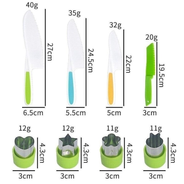 Børnekøkken køkkenkniv knivsæt børne køkken køkkenredskaber legetøj køkken børne kniv 7 dele sæt 2