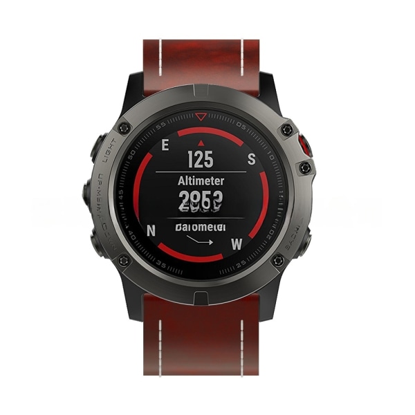 armbånd læder Garmin Fenix ​​7x/5X fenix 6x rød orange