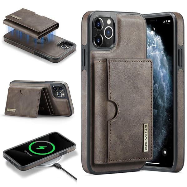 (Til iPhone 14 Pro Max) DG.MING M6 Serien Magnetisk Pung Etui brun