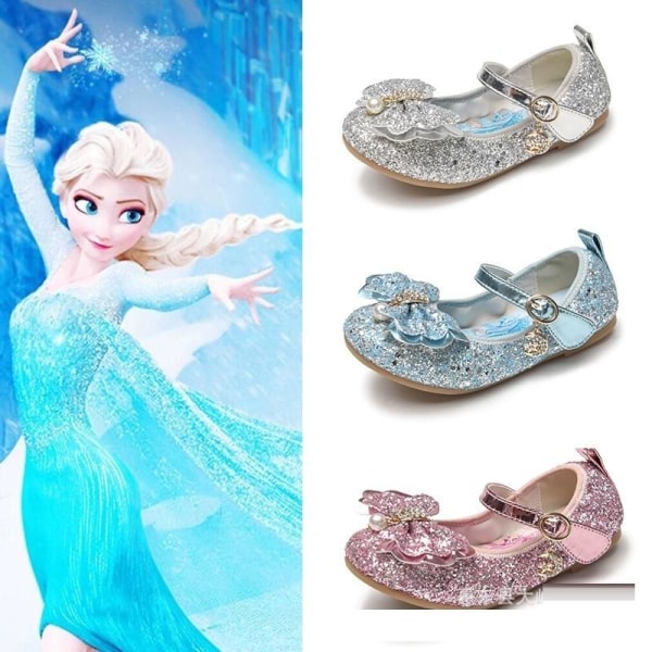 prinsesskor elsa skor barn festskor blå 17cm / size27