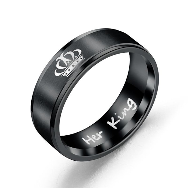 Titanstål Vintage Kronring - Klassisk Konge Dronning Smykke Symbol 6mm stål farve konge nr. 11