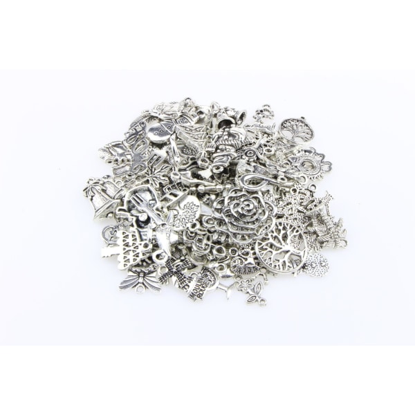 charms smykker øreringe diy pack 100 stk sølv farvet