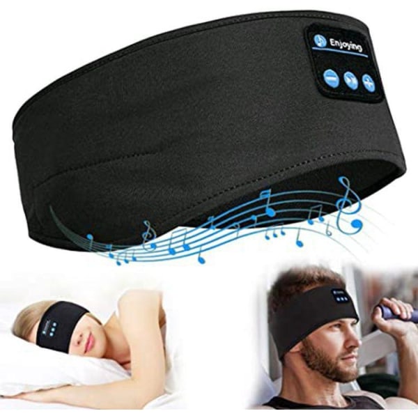 Trådløse hovedtelefoner bluetooth 5.0 sove hovedtelefoner sports hovedtelefoner søvn hørelse 2 stk sort