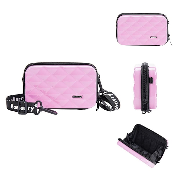 Baellerry PC Hard Shell Travel Makeup Bag - Mini Multifunktionel rosa