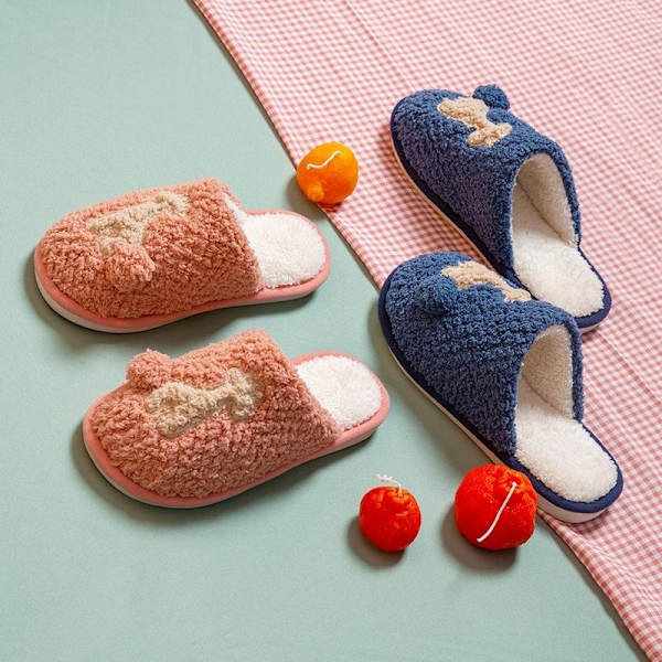 mjuktofflor morgontofflor tofflorna faux fur tofflor Marinblå 40-41 (insida 26cm)