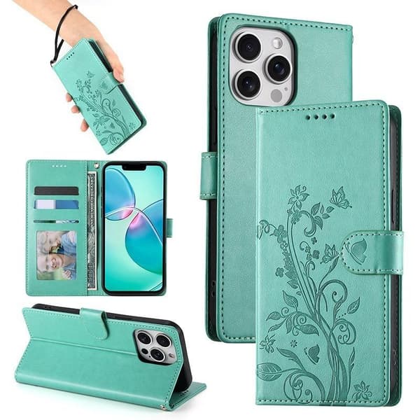 (För iPhone 12/12 Pro) Stötsäker telefonfodral med multifunktion grön