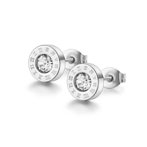 Tidlösa Roman Revival Graverade pars lyxiga diamantörhängen - el 8mm guld örhängen