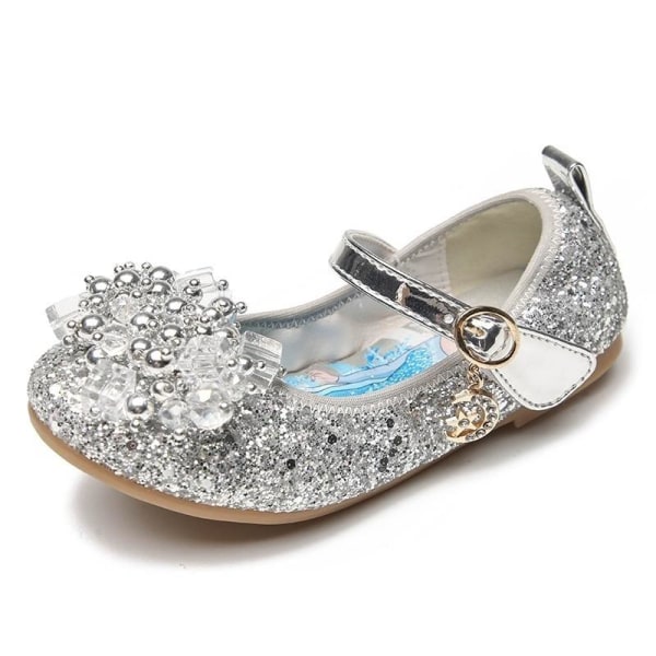 prinsessakengät elsa kengät lasten juhlakengät hopeanväriset 16,5 cm / koko 26