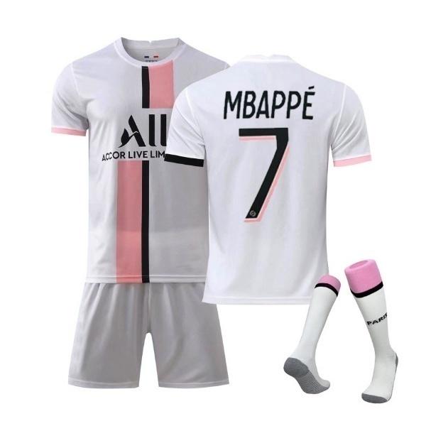 fotbollströja/fotbollskläder mbappé för barn/vuxen med fotbollss Barn 18