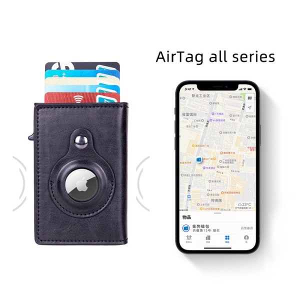 airtag plånbok wallet korthållare kort RFID kolfiber