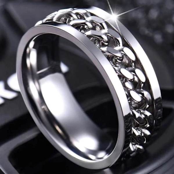 antistress spinner roterende fidget ring ringe blå Koko 8 / 18,2 mm