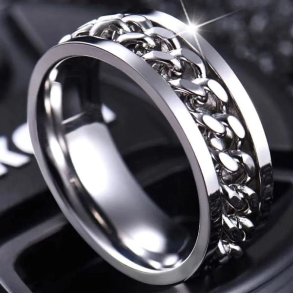 antistress spinner roterende fidget ring ringe sort Koko 12 / 21,5 mm