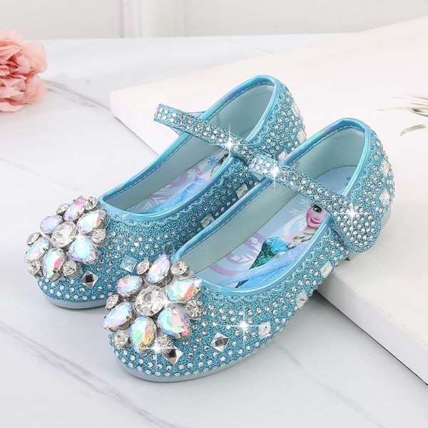 prinsessa elsa skor barn festskor flicka blå 21cm / size35