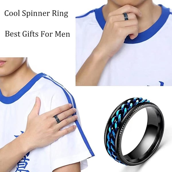 antistress spinner roterande fidget ring ringar Size10/19.8mm