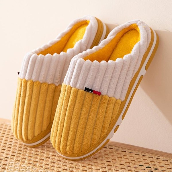 fluff tofflor varma tofflor innetofflor orange gul 40-41 (insida 26cm)
