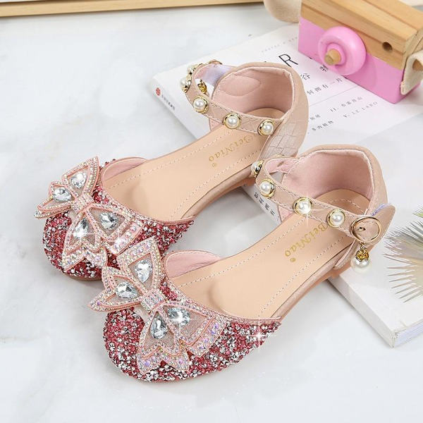 elsa prinsesse sko barn pige med pailletter pink 16,5 cm / størrelse 24