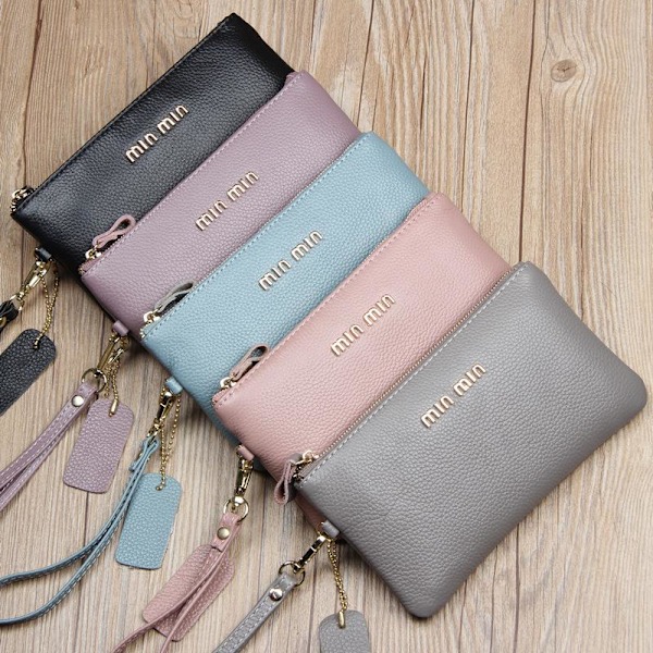 Ægte læder kvinder clutch tasker mode håndtasker ko læder dame lyserød 20 cm * 11 cm * 1 cm