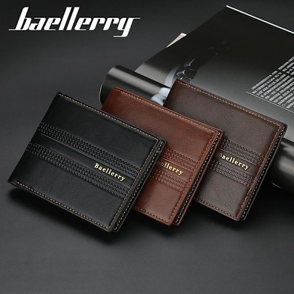 Baellerry mænd kort pung business design mode læder kortholder s lysebrun 12 cm * 10 cm * 2 cm