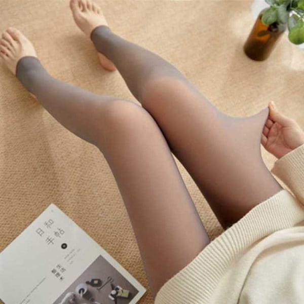 Strømpebukser leggings sexet varmforet sort tyk strømpebukser stil 8 one size (40-70 kg)