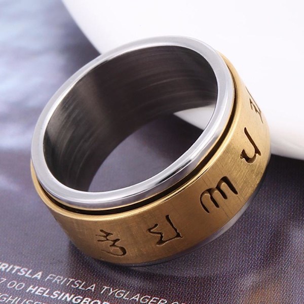 antistress spinner pyörivä fidget ring rings musta Størrelse 12 / 21,5 mm