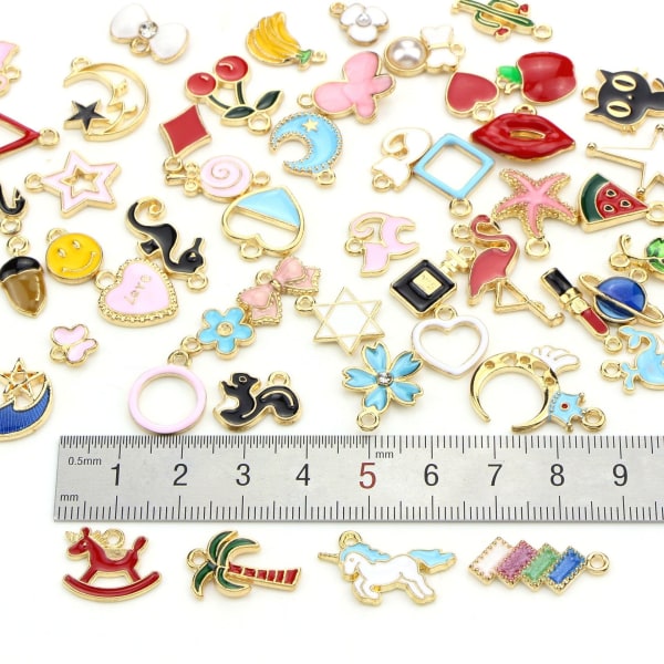 charms smykker øreringe diy pack 60 stk som på billedet