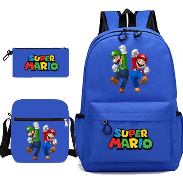 Mario ryggsäck pennskrin axelväska pack (3st) grön 2