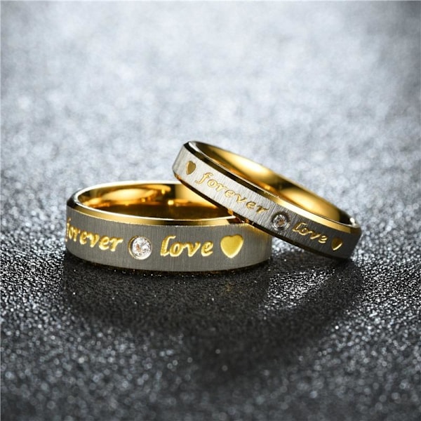 Forever Love -pari Bevel Veil -timanttisormus - Upea muotoilu hänelle 6mm miesten koko 10