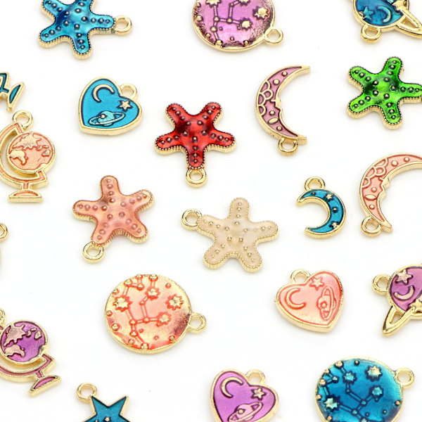 charms smykker øreringe diy pack 26 stk som på billedet