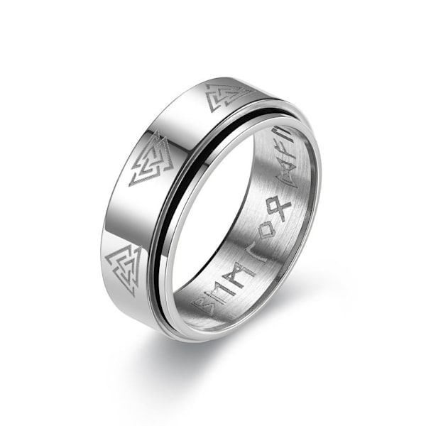 Viking Text Pyörivä Dekompressiorengas | Trendikäs 3D-pyörivä 8mm kultaa Nro 10