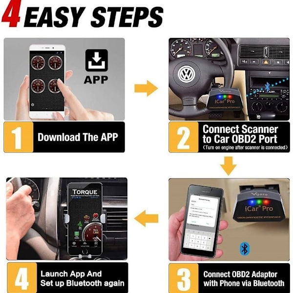 Vgate iCar Pro 3.0 - Ultimate Bluetooth OBD2-scanner til Android som på billedet
