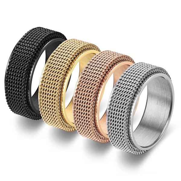 Roterende Mesh Armbånd Par Ring Flettet Forlovelsesløftering til 8 mm guld nr. 10