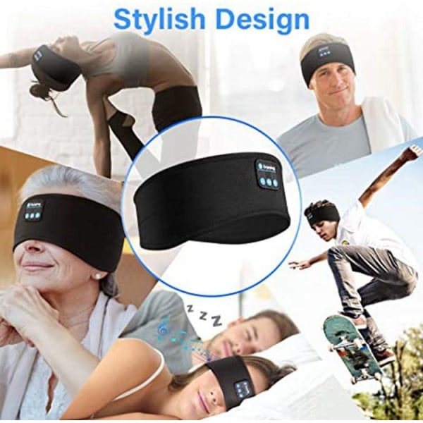 Sovhörlurar Pannband Ögonmask med Bluetooth Hörlurar grå