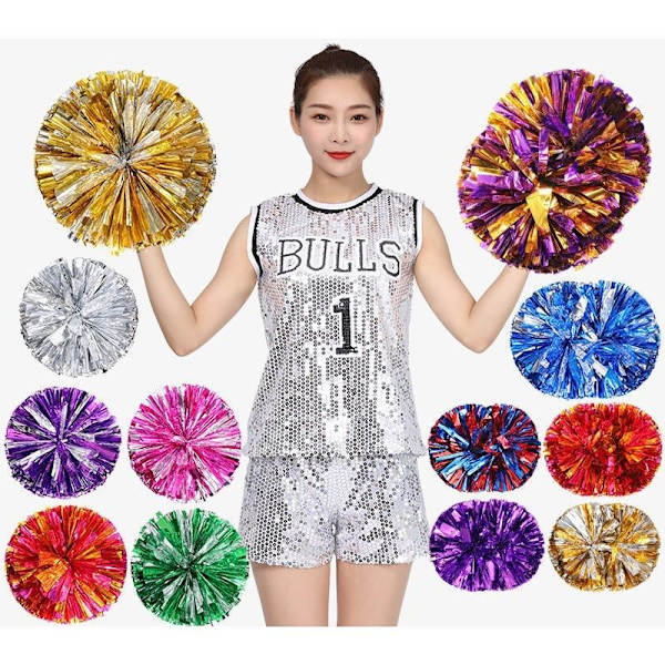2 cheerleader-cheerleader-pom pom-juhlaurheilupelikilpailuun hopea
