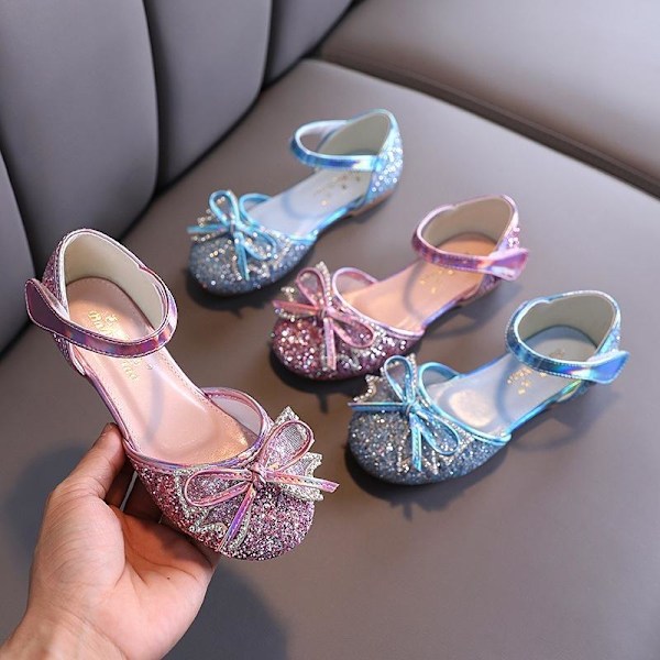 elsa prinsess skor barn flicka med paljetter rosa 17.5cm / size27