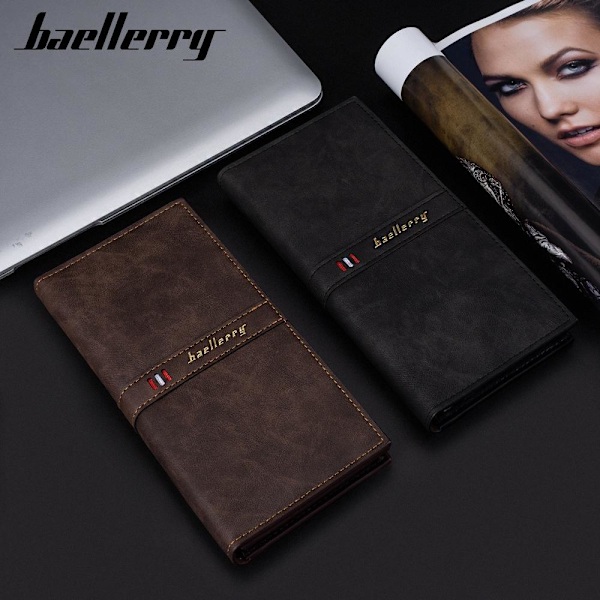 Baellerry Lang Pung Business Slim RFID-Kortholder til Mænd med sort