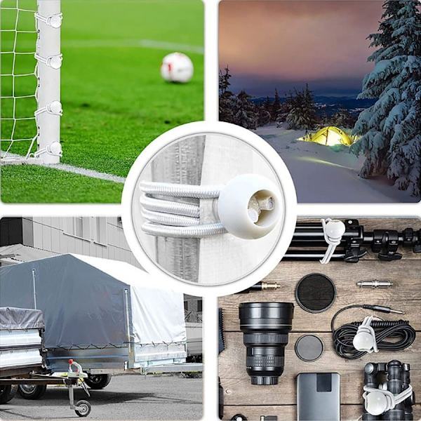 30 pack bungee-snören bungee cords med spänne svart / vit vit blandad längd