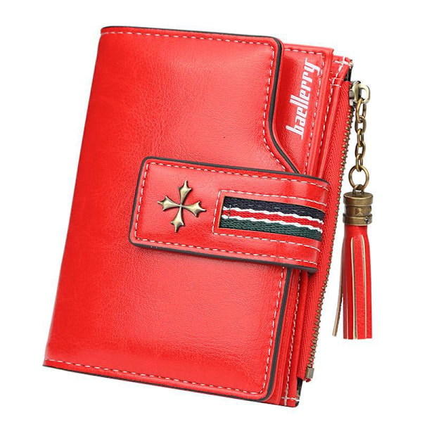 Baellerry Fashion Women Wallet Nahkaiset tupsut Lyhyet höyrylompakot punainen 12,5 cm * 10 cm * 3 cm