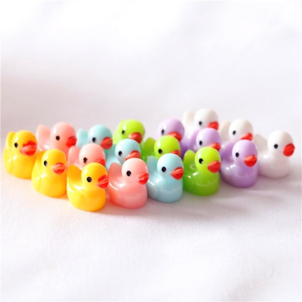 Mini ducks mini små ankor gummianka gul anka Miniatyr djur 50/10 Grön 200st
