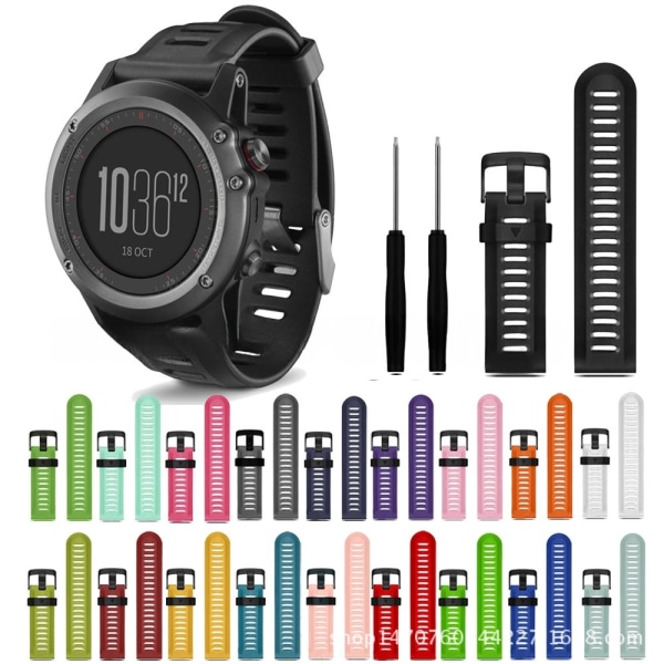 armbånd silikon Garmin Fenix ​​3 fenix 7x/5x Hvit