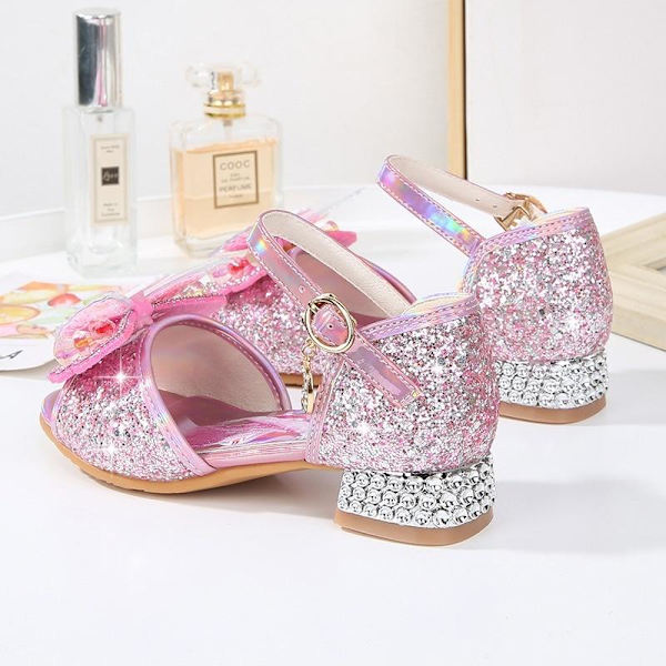 elsa prinsess skor barn flicka med paljetter rosa 19cm / size30