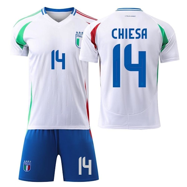 Italy Away Fotbollströja &amp; Shorts Set - Nr 14 CHIESA - Barn #S