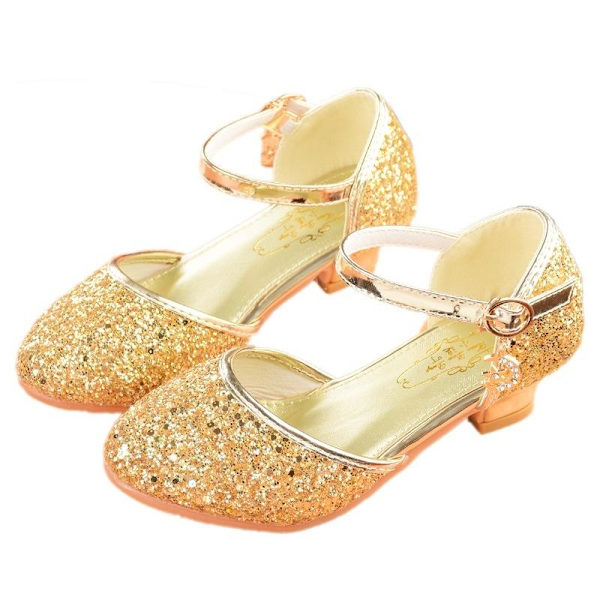 elsa prinsess skor barn flicka med paljetter silverfärgad 16.8cm / size26