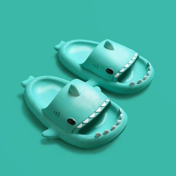 tøfler haj shark slippers shark slides barnetøfler grønne 170 (innvendig 17 cm)